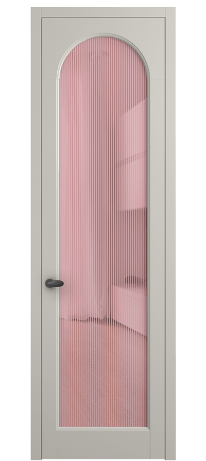 Межкомнатная дверь Palazzo 6804 Матовый облачно-серый Рифлёное розовое стекло "Дюна", триплекс Цена 103029 ₽ | Volhovec