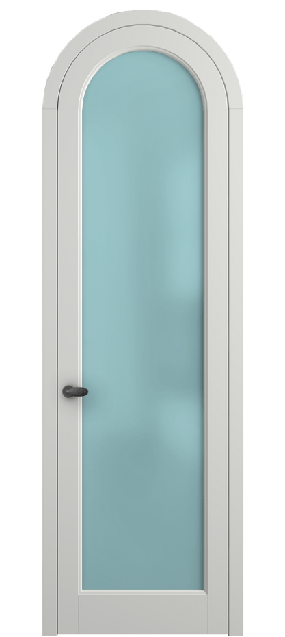 Межкомнатная дверь Palazzo 6814 Матовый светло-серый Сатинированное голубое стекло, триплекс Цена 125159 ₽ | Volhovec