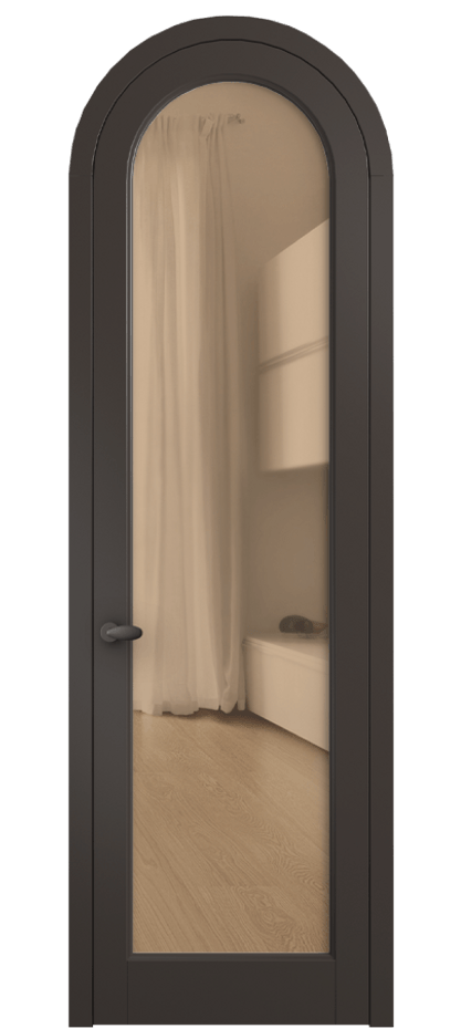 Межкомнатная дверь Palazzo 6814 Матовый антрацит Прозрачное оранжевое стекло, триплекс Цена 125159 ₽ | Volhovec