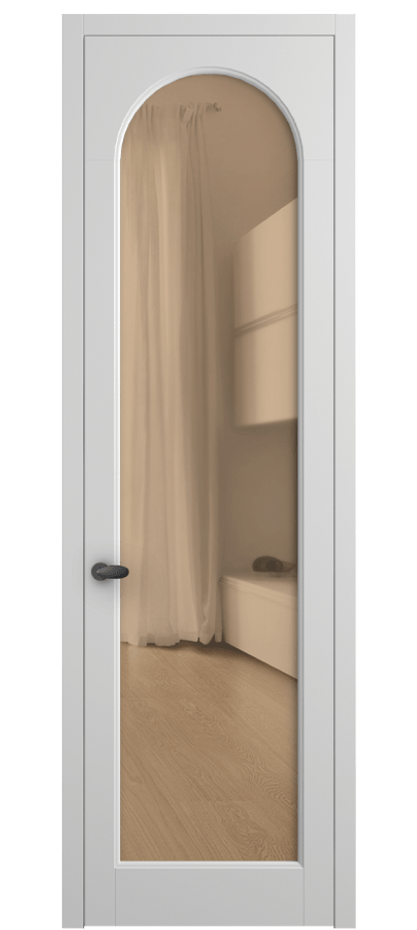 Межкомнатная дверь Palazzo 6804 Матовый белоснежный Прозрачное оранжевое стекло, триплекс Цена 97029 ₽ | Volhovec