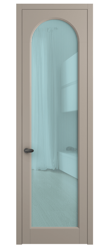 Межкомнатная дверь Palazzo 6804 Матовый бисквитный Рифлёное голубое стекло "Дюна", триплекс Цена 103029 ₽ | Volhovec
