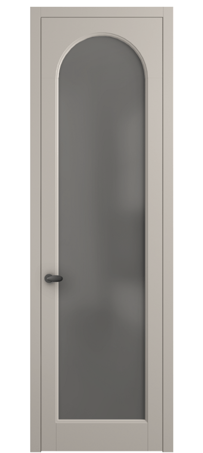 Межкомнатная дверь Palazzo 6804 Матовый светло-бежевый Сатинированное серое стекло, триплекс Цена 97029 ₽ | Volhovec