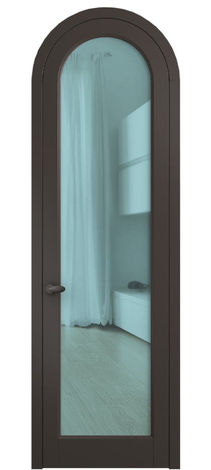 Межкомнатная дверь Palazzo 6814 Матовый антрацит Прозрачное голубое стекло, триплекс Цена 125159 ₽ | Volhovec