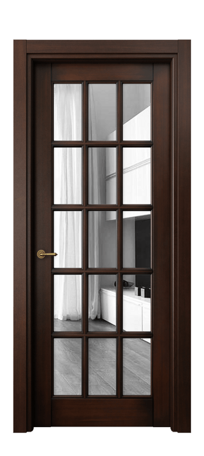 Межкомнатная дверь Тоскана Грильято 6311 Бук тёмный с патиной Двустороннее зеркало, триплекс Цена 135799 ₽ | Volhovec