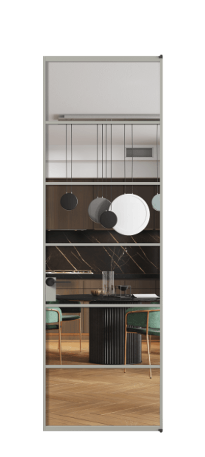 Алюминиевая дверь АЛПЛ040.04 Алюминий нейтральный серый Прозрачное стекло "Кристал Вижн", калёное Цена 157470  | Volhovec