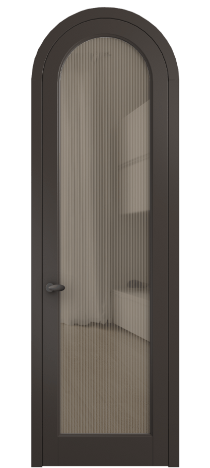 Межкомнатная дверь Palazzo 6814 Матовый антрацит Рифлёное бронзовое стекло "Moru", триплекс Цена 133159 ₽ | Volhovec