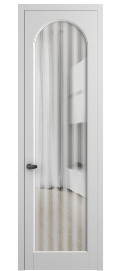 Межкомнатная дверь Palazzo 6804 Матовый белоснежный Рифлёное стекло "Дюна", триплекс Цена 103029 ₽ | Volhovec