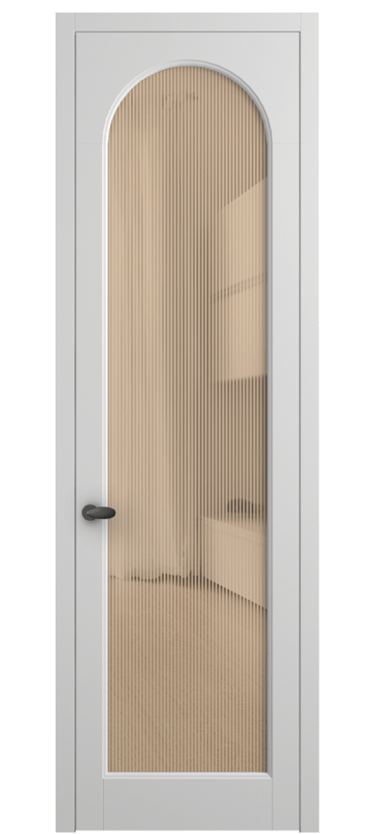 Межкомнатная дверь Palazzo 6804 Матовый белоснежный Рифлёное оранжевое стекло "Дюна", триплекс Цена 103029 ₽ | Volhovec