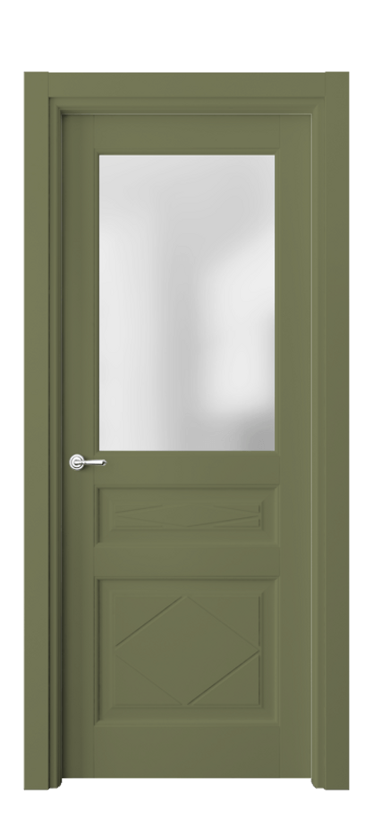 Межкомнатная дверь Тоскана Ромбо 6344 Матовый белоснежный Сатинированное стекло Цена 131599 ₽ | Volhovec