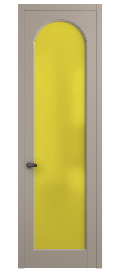 Межкомнатная дверь Palazzo 6804 Матовый бисквитный Сатинированное жёлтое стекло, триплекс Цена 97029 ₽ | Volhovec