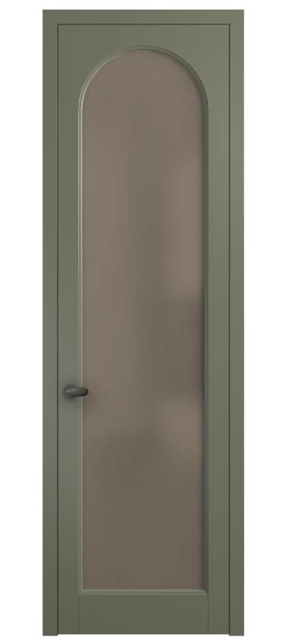 Межкомнатная дверь Palazzo 6804 Матовый оливковый тёмный Сатинированное бронзовое стекло, триплекс Цена 97029 ₽ | Volhovec