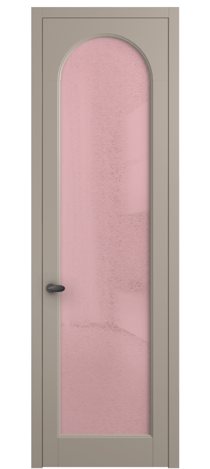 Межкомнатная дверь Palazzo 6804 Матовый бисквитный Фактурное розовое стекло "Лёд", триплекс Цена 103029 ₽ | Volhovec