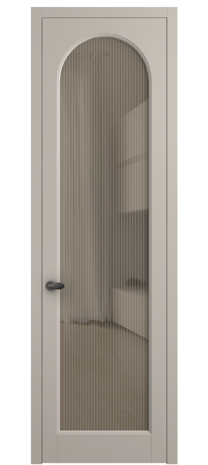 Межкомнатная дверь Palazzo 6804 Матовый светло-бежевый Рифлёное бронзовое стекло "Moru", триплекс Цена 105029 ₽ | Volhovec