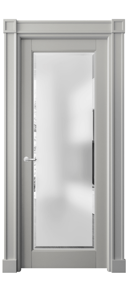 Межкомнатная дверь Toscana Plano 6300 Бук нейтральный серый Сатинированное стекло с фацетом, 6 мм Цена 124479 ₽ | Volhovec