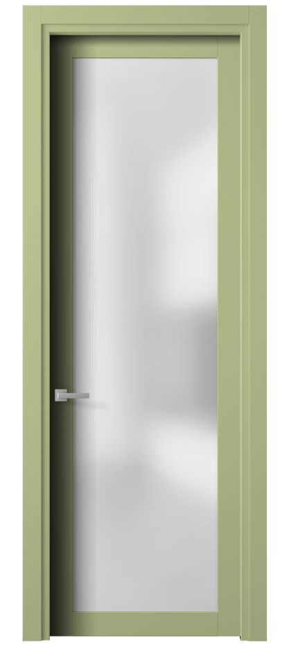 Межкомнатная дверь Планум 2102 Матовый белоснежный Сатинированное стекло Цена 54599 ₽ | Volhovec