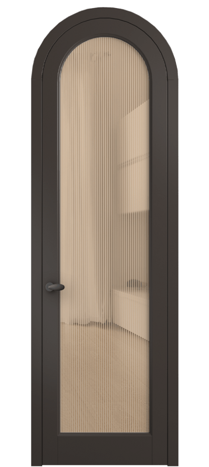 Межкомнатная дверь Palazzo 6814 Матовый антрацит Рифлёное оранжевое стекло "Дюна", триплекс Цена 131159 ₽ | Volhovec