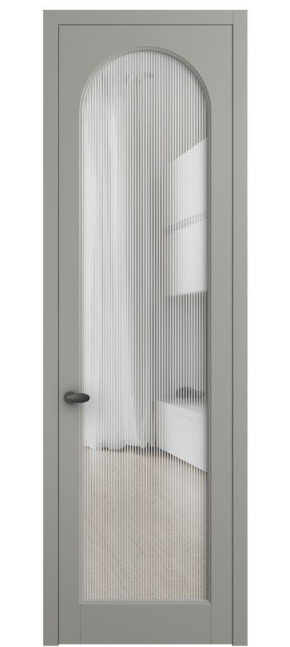 Межкомнатная дверь Palazzo 6804 Матовый нейтральный серый Рифлёное стекло "Дюна", триплекс Цена 103029 ₽ | Volhovec