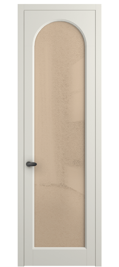 Межкомнатная дверь Palazzo 6804 Матовый жемчужный Фактурное оранжевое стекло "Лёд", триплекс Цена 103029 ₽ | Volhovec