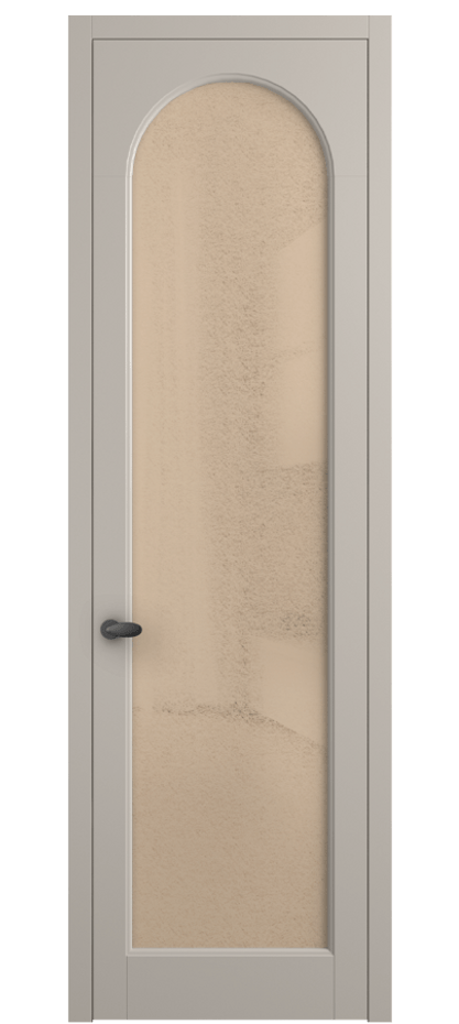 Межкомнатная дверь Palazzo 6804 Матовый светло-бежевый Фактурное оранжевое стекло "Лёд", триплекс Цена 103029 ₽ | Volhovec