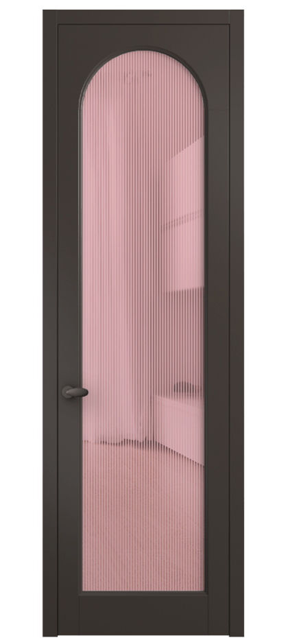 Межкомнатная дверь Palazzo 6804 Матовый антрацит Рифлёное розовое стекло "Дюна", триплекс Цена 103029 ₽ | Volhovec