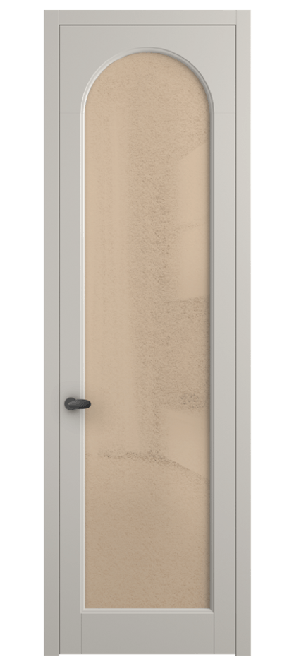 Межкомнатная дверь Palazzo 6804 Матовый облачно-серый Фактурное оранжевое стекло "Лёд", триплекс Цена 103029 ₽ | Volhovec