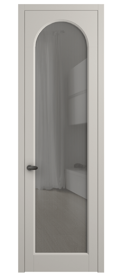 Межкомнатная дверь Palazzo 6804 Матовый облачно-серый Рифлёное серое стекло "Дюна", триплекс Цена 103029 ₽ | Volhovec