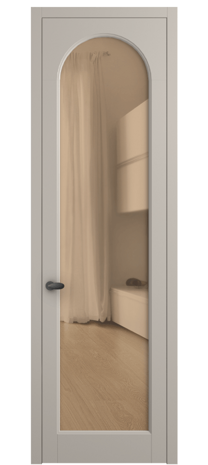 Межкомнатная дверь Palazzo 6804 Матовый светло-бежевый Прозрачное оранжевое стекло, триплекс Цена 97029 ₽ | Volhovec