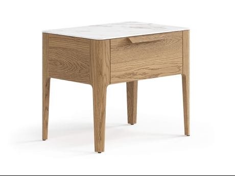 Мебель Тумба прикроватная Piega 1 ящик. Цвет Дуб мускатный матовый. Материал Массив дуба матовый. Коллекция Тумба прикроватная Piega 1 ящик. Картинка.