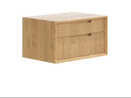 Мебель Тумба подвесная прикроватная Velvet 2 ящика. Цвет Дуб пшеничный матовый. Материал Массив дуба матовый. Коллекция Тумба подвесная прикроватная Velvet 2 ящика. Картинка.