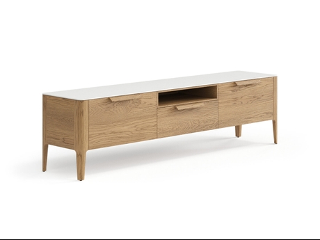 Мебель ТВ тумба Piega. Цвет Дуб мускатный матовый. Материал Массив дуба матовый. Коллекция ТВ тумба Piega. Картинка.