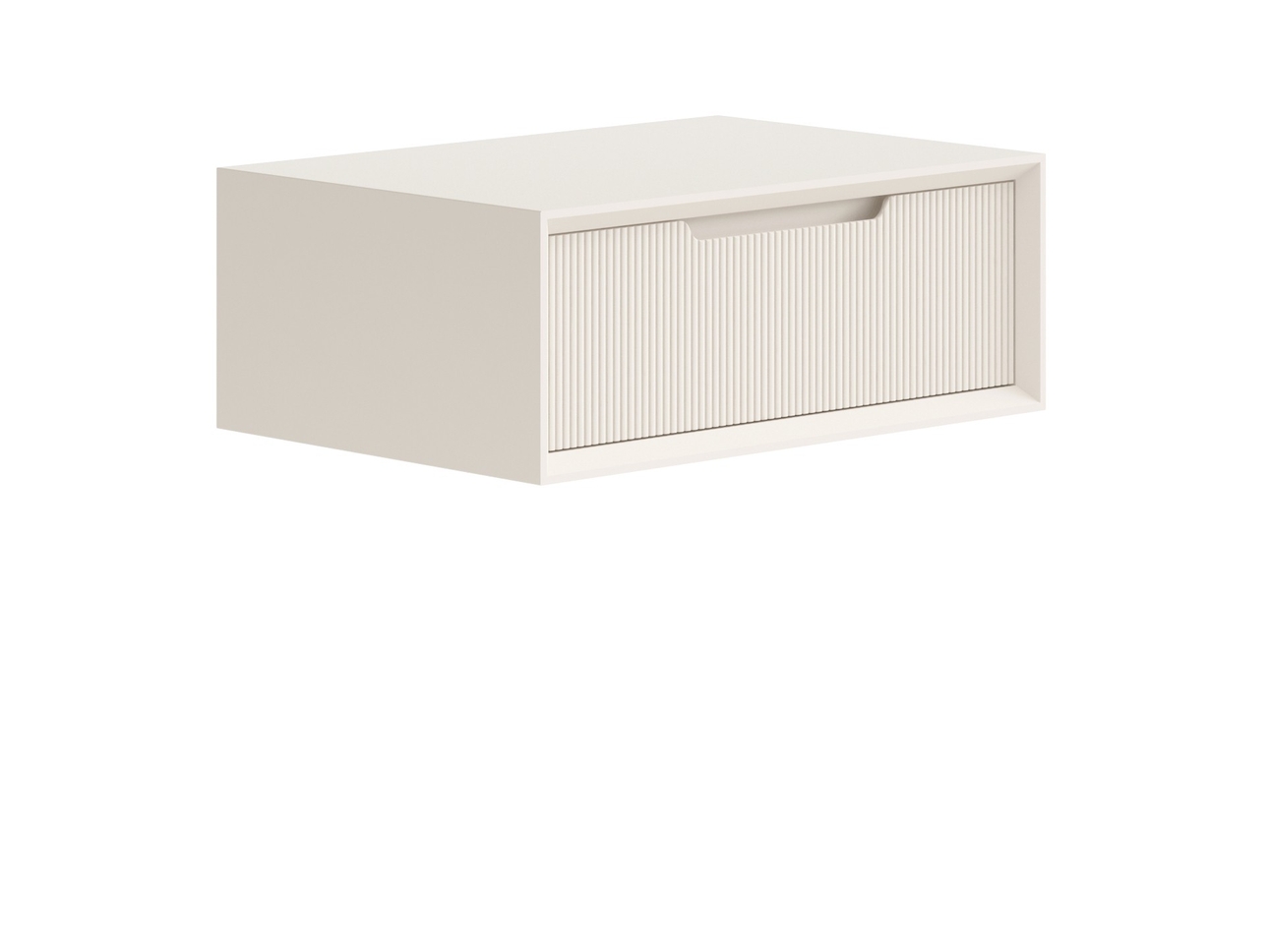 Тумба подвесная прикроватная Velvet 1 ящик Матовый бежево-серый