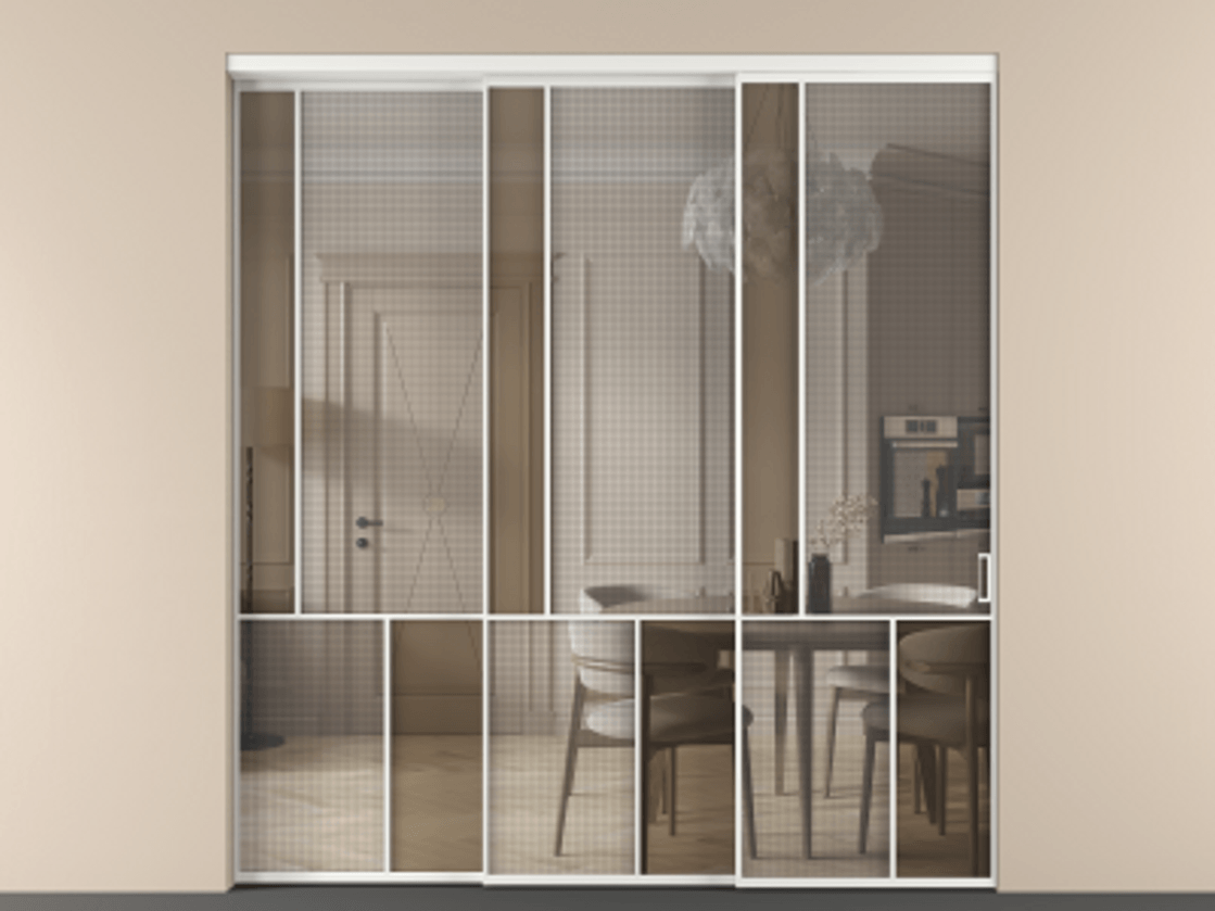 Перегородка Mosaic внутри проема телескопик синхро-3 #VENDORCODE# #FURNISH# #GLASS# Цена #PRICE#  | Volhovec
