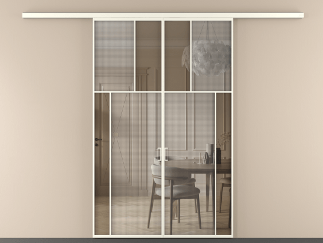 Перегородка Mosaic вдоль стены двустворчатая #VENDORCODE# #FURNISH# #GLASS# Цена #PRICE#  | Volhovec