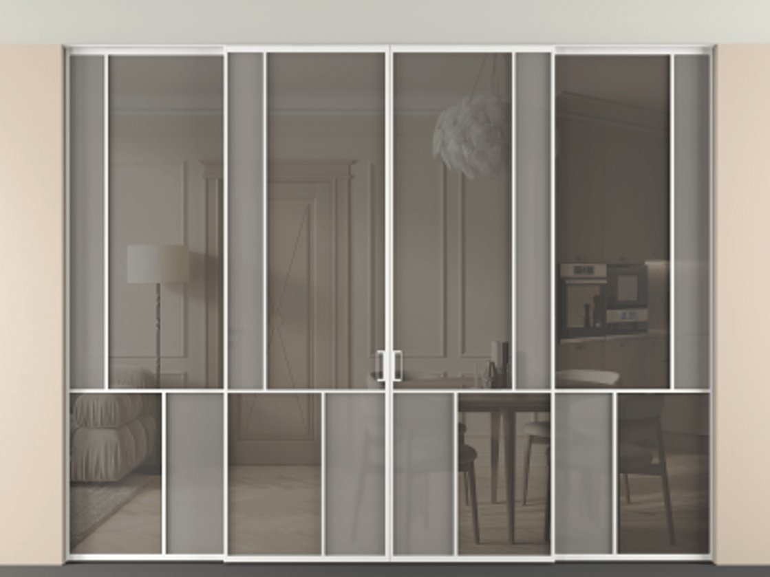 Перегородка Mosaic внутри проема четырёхстворчатая в потолок #VENDORCODE# #FURNISH# #GLASS# Цена #PRICE#  | Volhovec