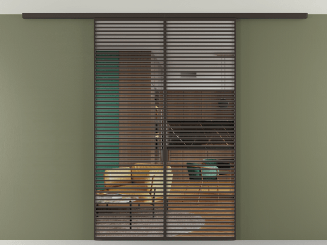 Перегородка Formato вдоль стены на потолок двустворчатая #VENDORCODE# #FURNISH# #GLASS# Цена #PRICE# #CURRENCY# | Volhovec