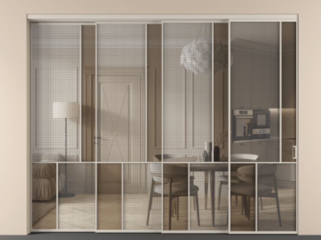 Перегородка Mosaic внутри проема телескопик синхро-4 #VENDORCODE# #FURNISH# #GLASS# Цена #PRICE#  | Volhovec