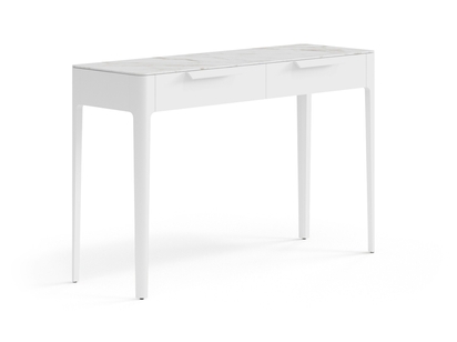 Мебель Консоль Piega 2 ящика. Цвет Матовый белоснежный. Материал Гладкая эмаль. Коллекция Консоль Piega 2 ящика. Картинка.