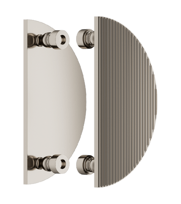 Ручки для дверей Ручка дверная Элеонора Курво. Цвет Полированный никель. Коллекция Элеонора Курво. Картинка.