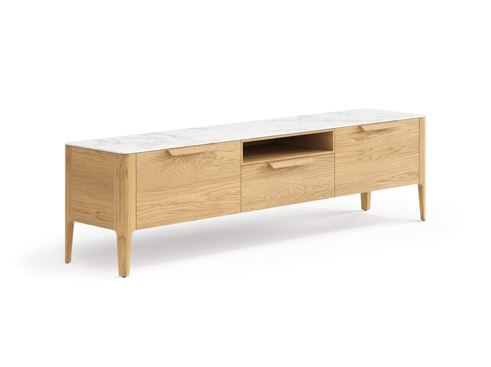 Мебель ТВ тумба Piega. Цвет Дуб пшеничный матовый. Материал Массив дуба матовый. Коллекция ТВ тумба Piega. Картинка.