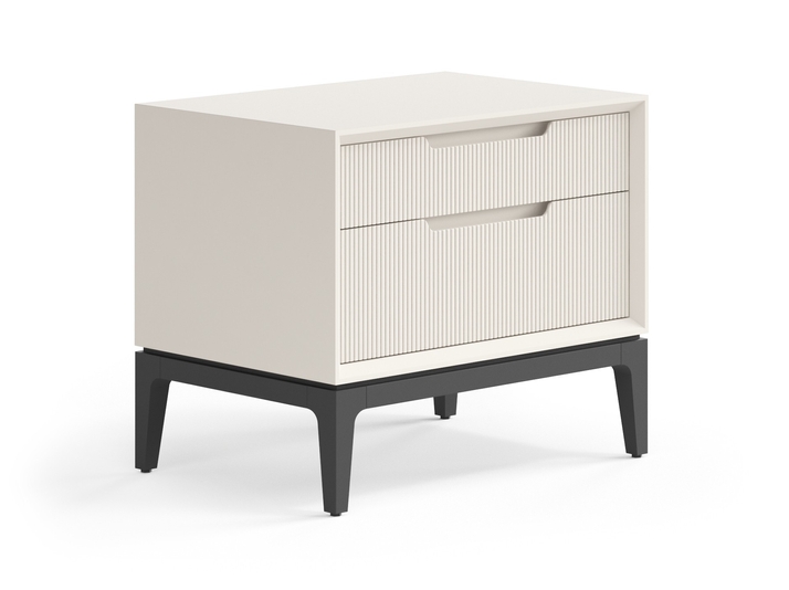 Мебель Тумба прикроватная Velvet 2 ящика. Цвет Матовый облачно-серый. Материал Гладкая эмаль. Коллекция Тумба прикроватная Velvet 2 ящика. Картинка.