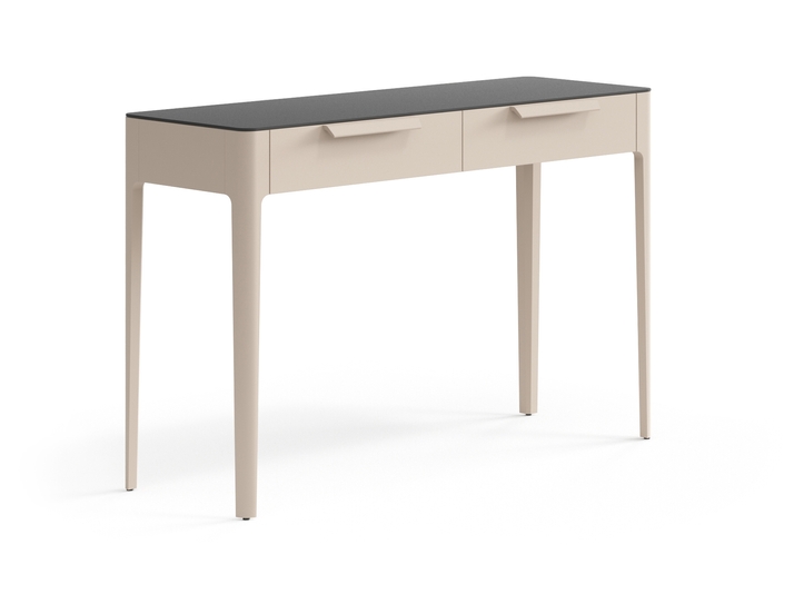 Мебель Консоль Piega 2 ящика. Цвет Матовый бисквитный. Материал Гладкая эмаль. Коллекция Консоль Piega 2 ящика. Картинка.