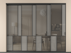 Алюминевая перегородка vntl4_1 ЧЕР. Цвет Алюминий Черный. Материал Алюминий. Коллекция Перегородка Mosaic внутри проёма 4 створки с синхронным механизмом. Фото. Алюминевая перегородка vntl4_1 ЧЕР. Цвет Алюминий Черный. Материал Алюминий. Коллекция Перегородка Mosaic внутри проёма 4 створки с синхронным механизмом. Картинка.