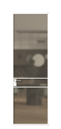 Дверь межкомнатная АЛПЛ040.02 Бронза сатин триплекс БЕЛ. Цвет Алюминий Белый. Материал Алюминий. Коллекция Формато. Картинка.