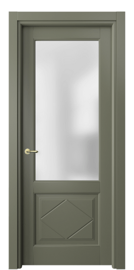 Дверь межкомнатная 6342 МОТ САТ. Цвет Матовый оливковый тёмный. Материал Гладкая эмаль. Коллекция Тоскана Ромбо. Картинка.