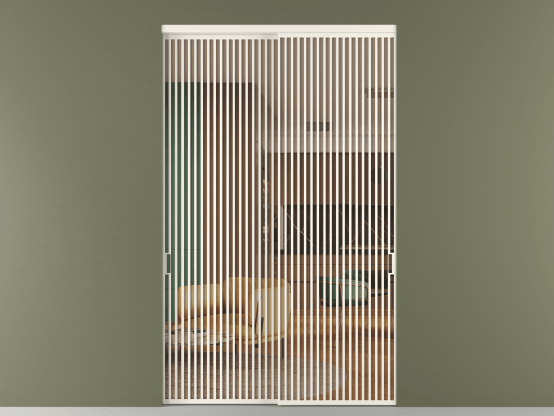 Алюминевая перегородка vn2_06_ Алюминий пудровый белый Прозрачное оранжевое стекло, триплекс, 6мм. Цвет Алюминий пудровый белый. Материал Алюминий в эмали. Коллекция Перегородка Formato внутри проёма 2 створки. Картинка.