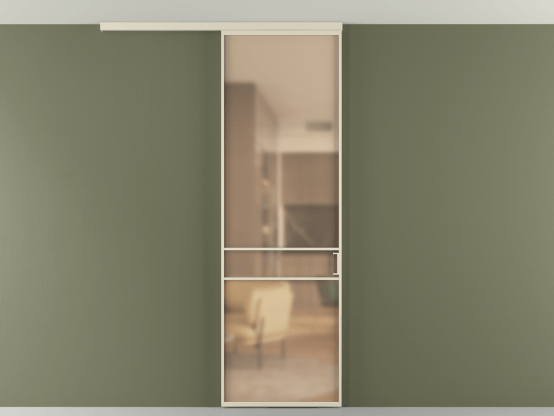 Алюминевая перегородка vd1_02 Алюминий бежево-серый Сатинированное оранжевое стекло, триплекс, 6мм. Цвет Алюминий бежево-серый. Материал Алюминий в эмали. Коллекция Перегородка Formato вдоль стены на потолок 1 створка. Картинка.