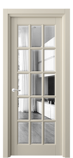 Дверь межкомнатная 0708 ББСР ЗЕР-Ф. Цвет Бук бежево-серый. Материал Массив бука эмаль. Коллекция Lignum. Картинка.