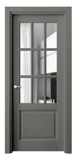 Дверь межкомнатная 6312 БКЛС Зеркало. Цвет Бук классический серый. Материал Массив бука эмаль. Коллекция Toscana Grigliato. Картинка.