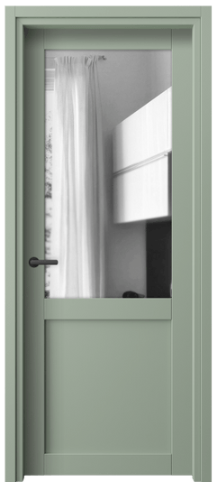 Дверь межкомнатная 2122 ПЭСО ДВ ЗЕР. Цвет ПЭТ светло-оливковый. Материал ПЭТ. Коллекция Neo. Картинка.