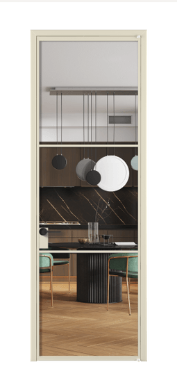 Дверь межкомнатная АЛПЛ040.03 АБСР Crystalvision. Цвет Алюминий бежево-серый. Материал Алюминий в эмали. Коллекция Formato. Картинка.